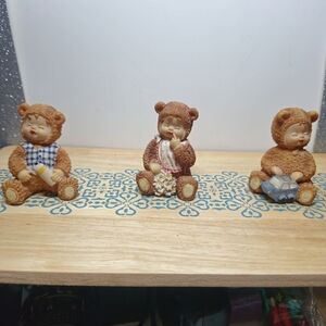 Adorable Brown Bear Figurine Set.